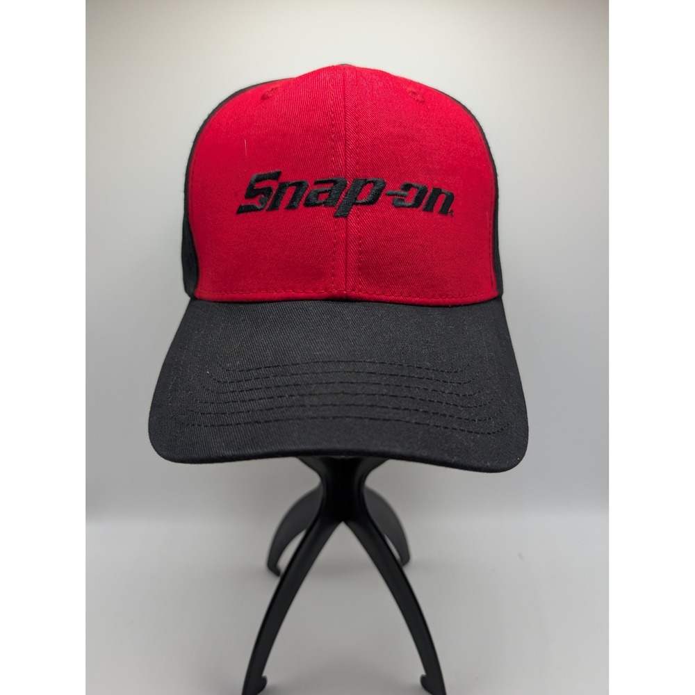 Snap-on Tools Red Black Embroidered Baseball Cap Hat SNP1715 Adjustable Cotton